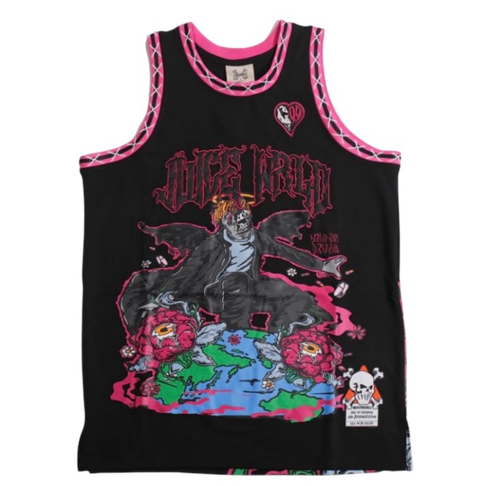 NWT BRAND X Juice Wrld 999 Basketball Jersey in Black, Size XS (Minor Flaw)